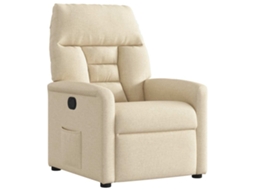 Vidaxl Poltrona Reclinável Tecido Cor Creme