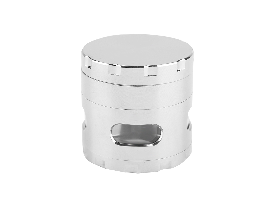 Moedor De Ervas Metálico Com Raspador Para Temperos, Maconha E Grama Ferramenta De Moagem Manual De 4 Camadas Prata Other