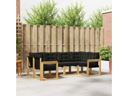 Vidaxl Conjunto De Sofás Para Exterior 6 Pcs Branco E Preto