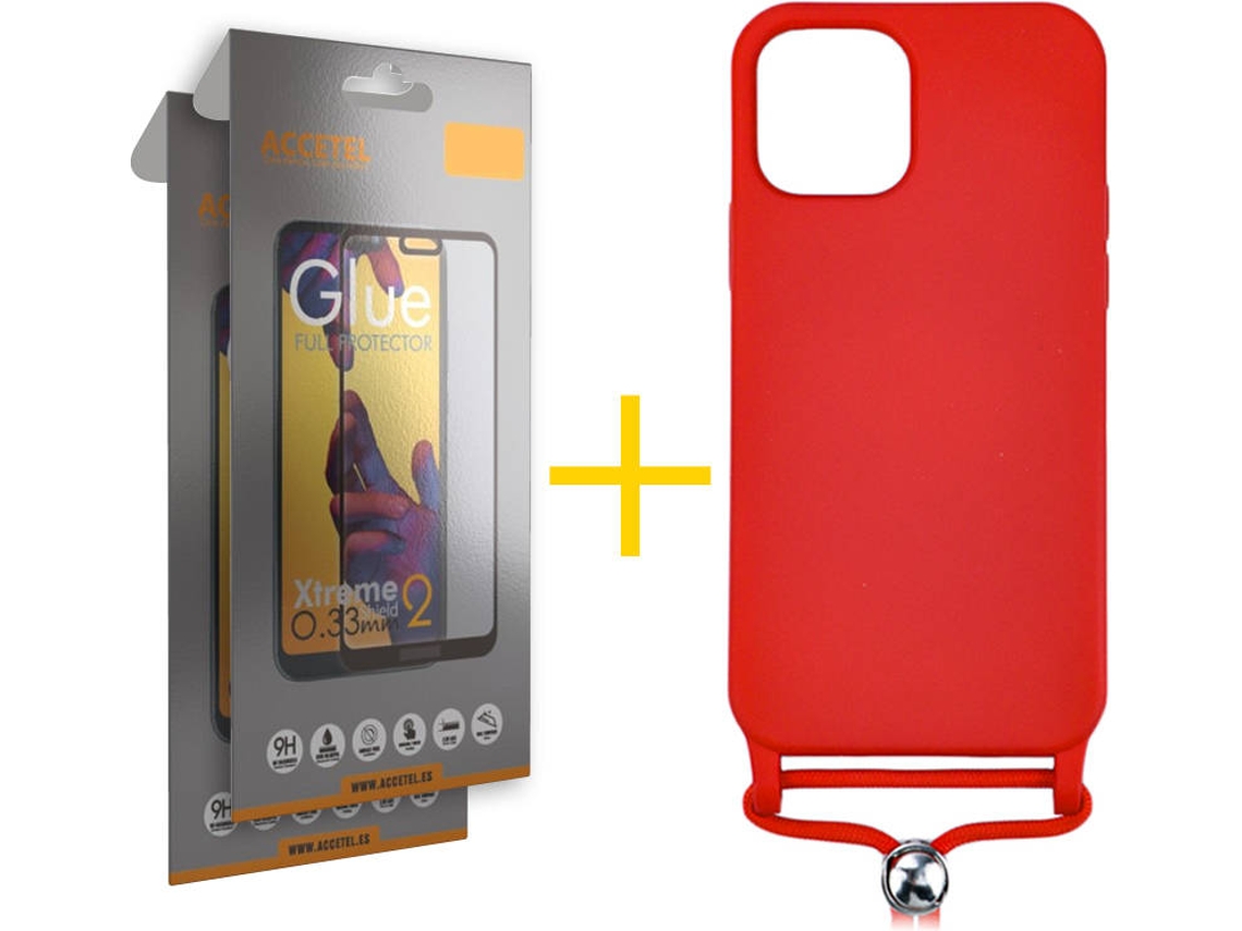 Capa + 2 Películas para iPhone 11 Pro ACCETEL Vermelho