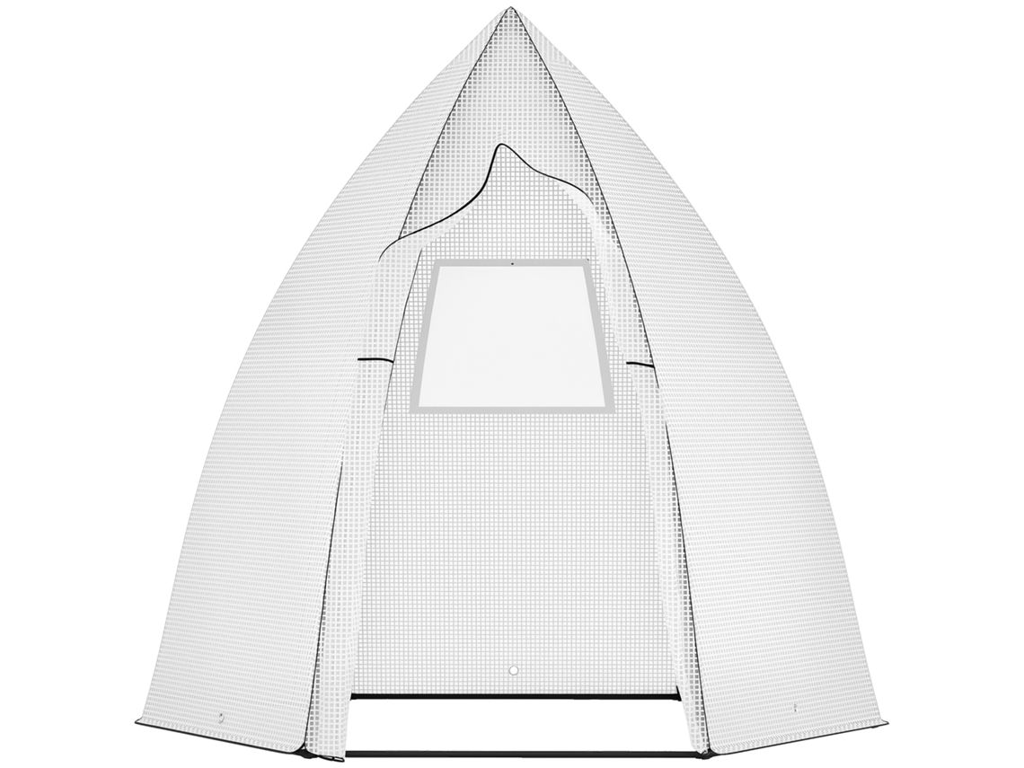 Mini Estufa Tenda de Inverno para Plantas com Porta Reabilitável Varanda de Jardim Proteção de Inverno Branco 160 X 140 X 180 Cm Ge