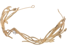 Coroa de casamento elegante em ouro, liga com strass brilhantes, tiara.