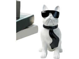 Escultura de Bulldog Sentado | Decoração de Mesa em Resina | Decoração