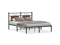 Bed Frame, Bed Frames Vidaxl Marrom Madeira Processada (137 X 190 Cm)