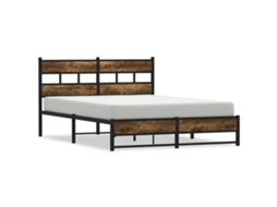 Bed Frame, Bed Frames Vidaxl Marrom Metal (140 X 190 Cm)