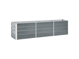 Vidaxl Canteiro Elevado De Jardim Aço Galvanizado 240x40x45cm Cinzento