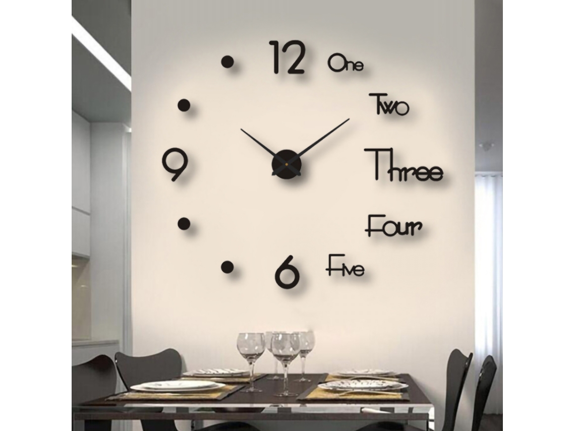 Relógio de parede decorativo silencioso sem moldura Baok para sala de estar e quarto.