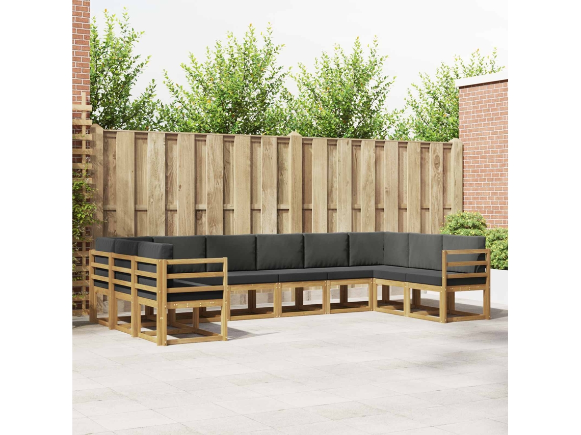 Vidaxl Conjunto De Sofás Para Exterior 10 Unid. Branco E Antracite