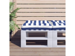 Vidaxl Almofadão Para Paletes 58x58x10 Cm Tecido Oxford Azul/branco