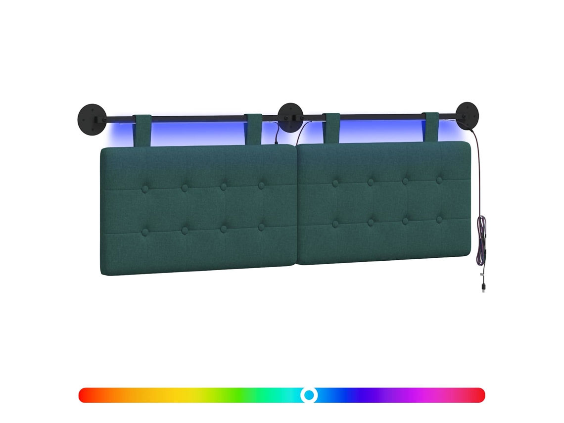 Conjunto 1 Cabeceira De Quarto Vidaxl Verde Tecido (130 X 55 X 5 Cm)