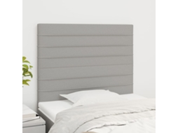Vidaxl Cabeceira Cinza Claro 100x5x118/128 Cm Tecido