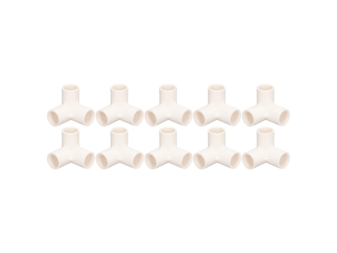 10 Peças Acessórios Tubulação Pvc T De 3 Vias 25mm Diâmetro Interior Conector De Curva Branco