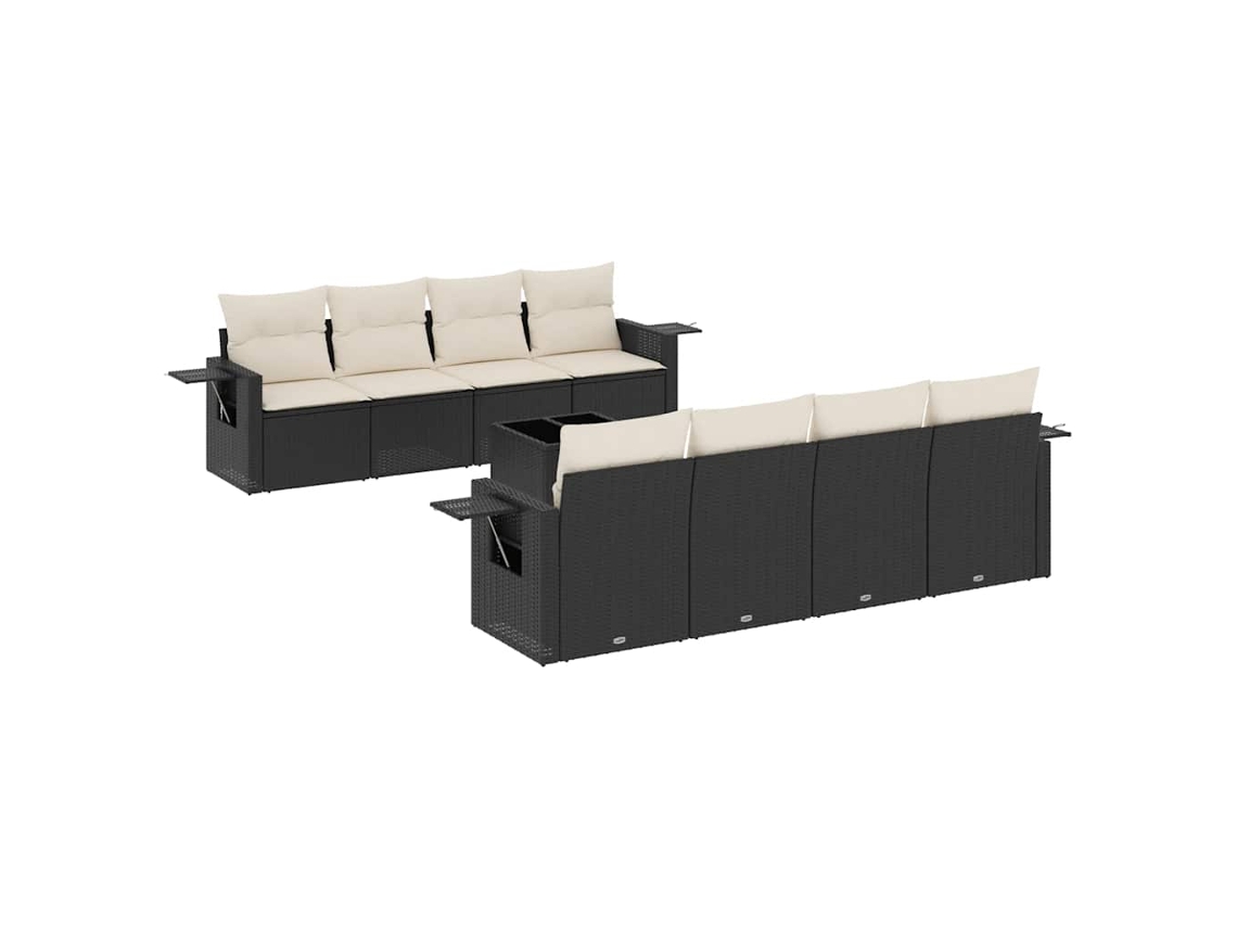 Garden Sofa Set, Garden Sofa Sets Vidaxl Preto Rattan / Vime (n/a)