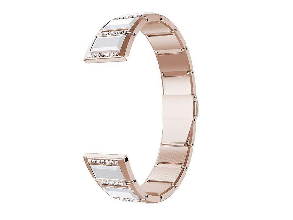 Pulseira De Aço Inoxidável Cravejada De Diamantes Para Samsung Galaxy Watch 42mm (preta + Branca)