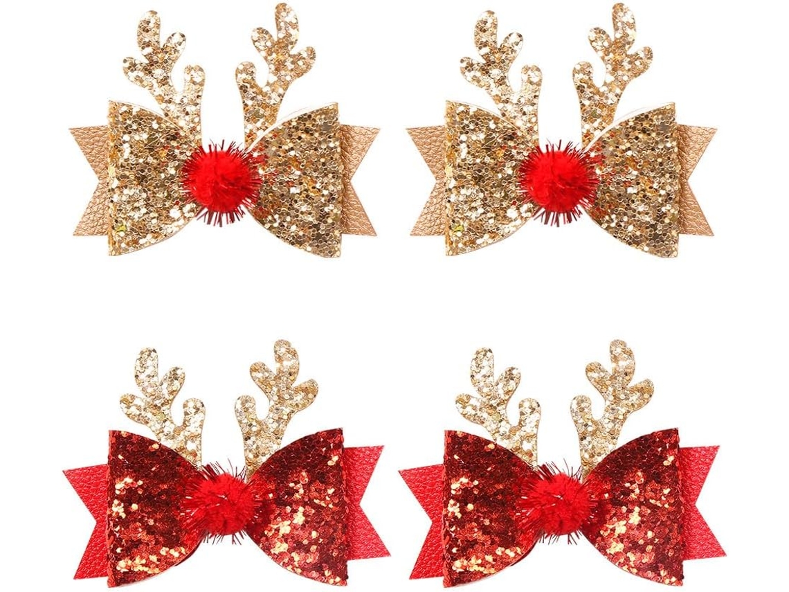 Pinzas Para El Pelo De Ciervo, Decoración Navideña, Adecuadas Para Niñas, Navidad