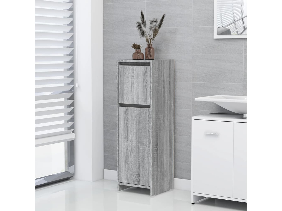 Vidaxl Armário Wc 30x30x95 Cm Derivados De Madeira Cinzento Sonoma