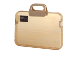 Caja Documental Transparente Grande Multipropósito Resistente Al Polvo Y Agua para Archivos A4 Portátil Ideal para Oficina Y Colegio Color Caqui