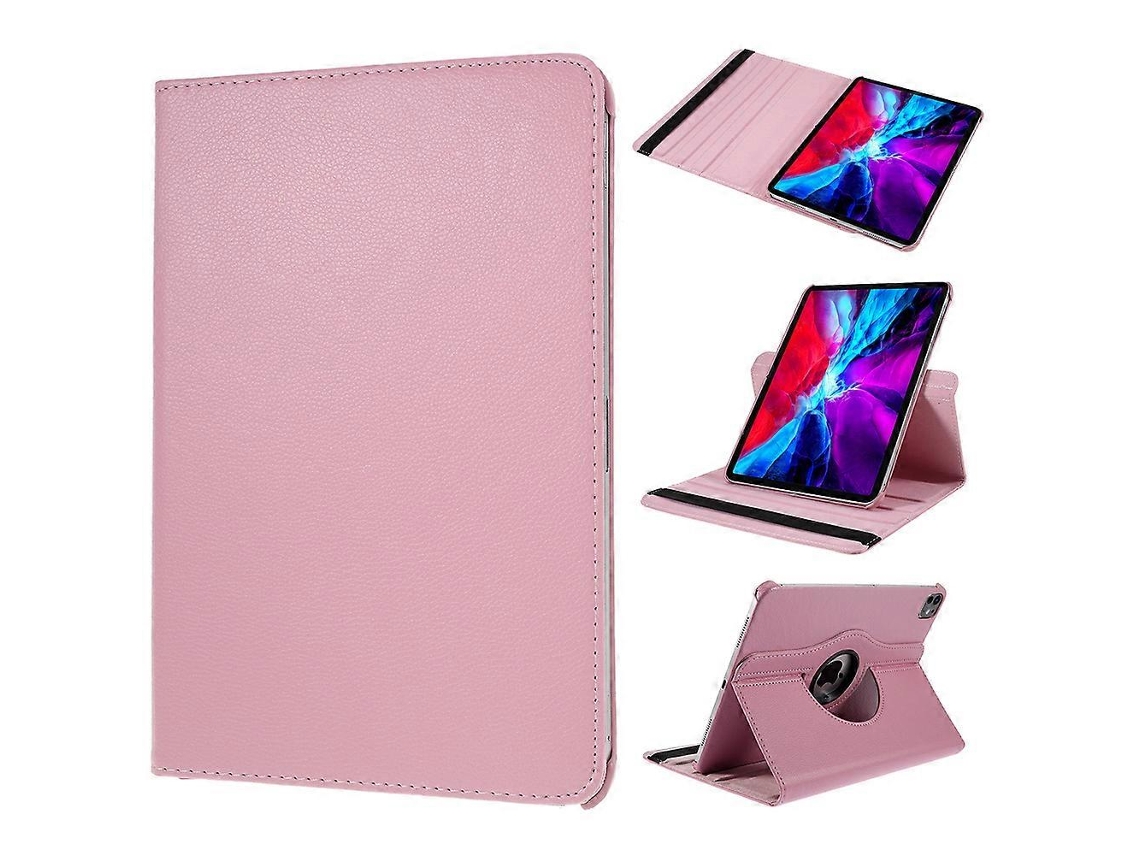 Capa de couro PU com suporte giratório de 360 ​​graus para iPad Pro 13, rosa (2024)