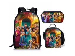 Encanto Mochila Dinossauro Mochila 3 Peças para Crianças-B (3 Peças)