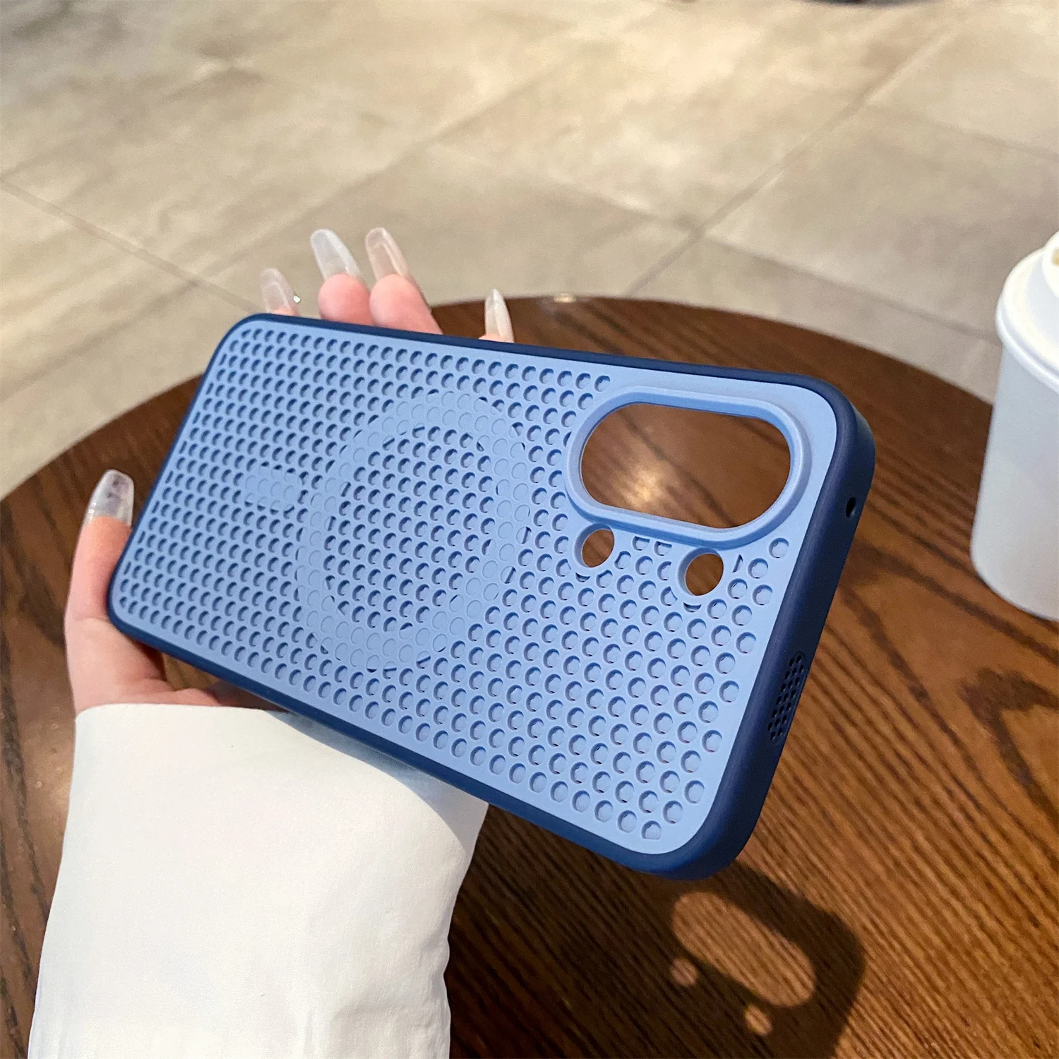(azul Redmi K70 Ultra) Capa Protetora Rígida Fosca Com Malha De Resfriamento Magsafe