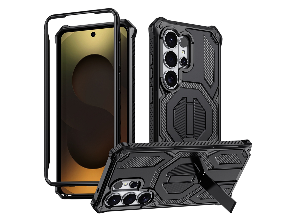 Capa Para Samsung Galaxy S26, Com Suporte E Carregamento Magnético, Resistente De Nível Militar Preto Panoona