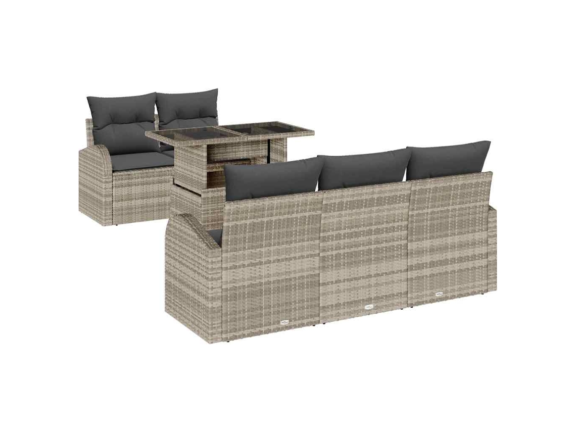 Maison Exclusive - Conjunto De Sofá De Jardim Com Almofada 6 Pcs Cinzento-claro