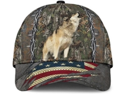 Boné Trucker Respirável com Proteção UV, Camuflagem Lobo, Modelo 799, para Homens e Mulheres | S/MARCA