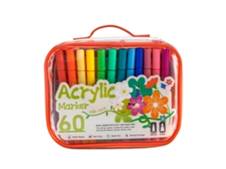 Conjunto de 48 Marcadores Acrílicos Ponta Dupla (Macias E Duras pontas) - Ideal para Trabalhos Artísticos Estudantis e Superposição de Núcleos