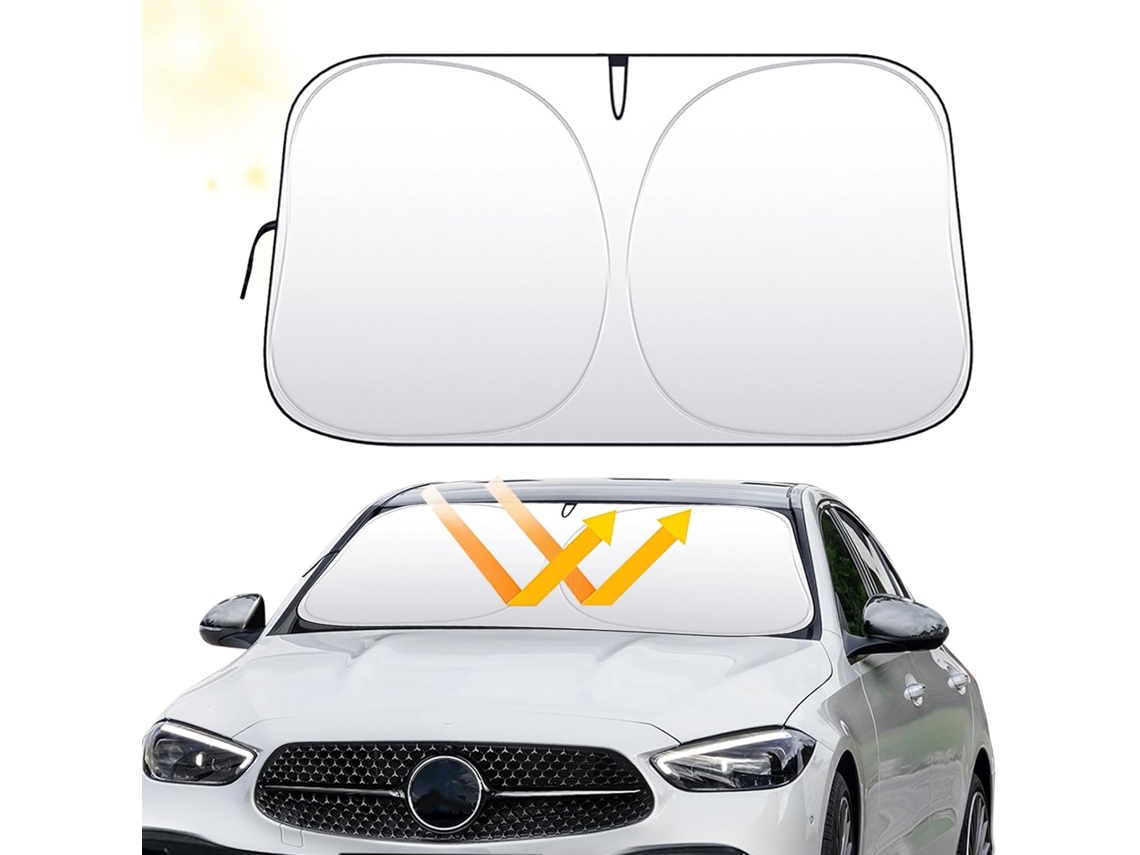 Car Sun Visor Front Windshield, Foldable Interior Sun Shade, Front Windshield Reflective Cover Blocks Uv Rays, Keeps Car Cooler