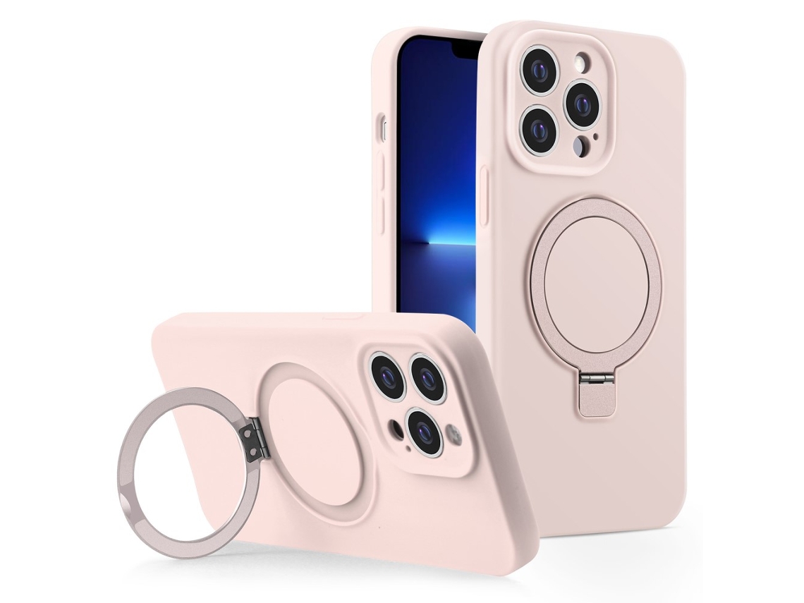 Suporte Casa Para Iphone 13 Pro Max Silicone Magnética Rosa