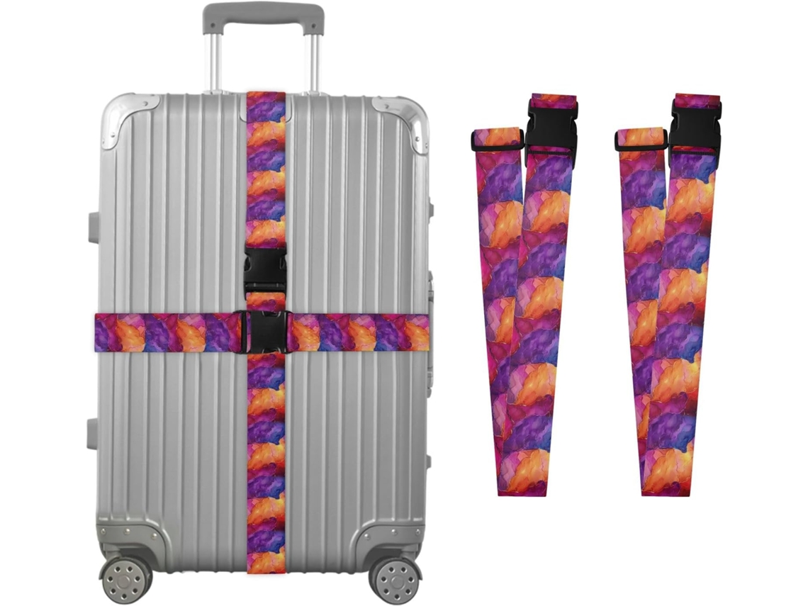 Conjunto De 2 Cintas Bagagem Com Textura Abstrata Fumaça Para Malas, Cintas De Viagem, Acessórios Para Cintos, Conector