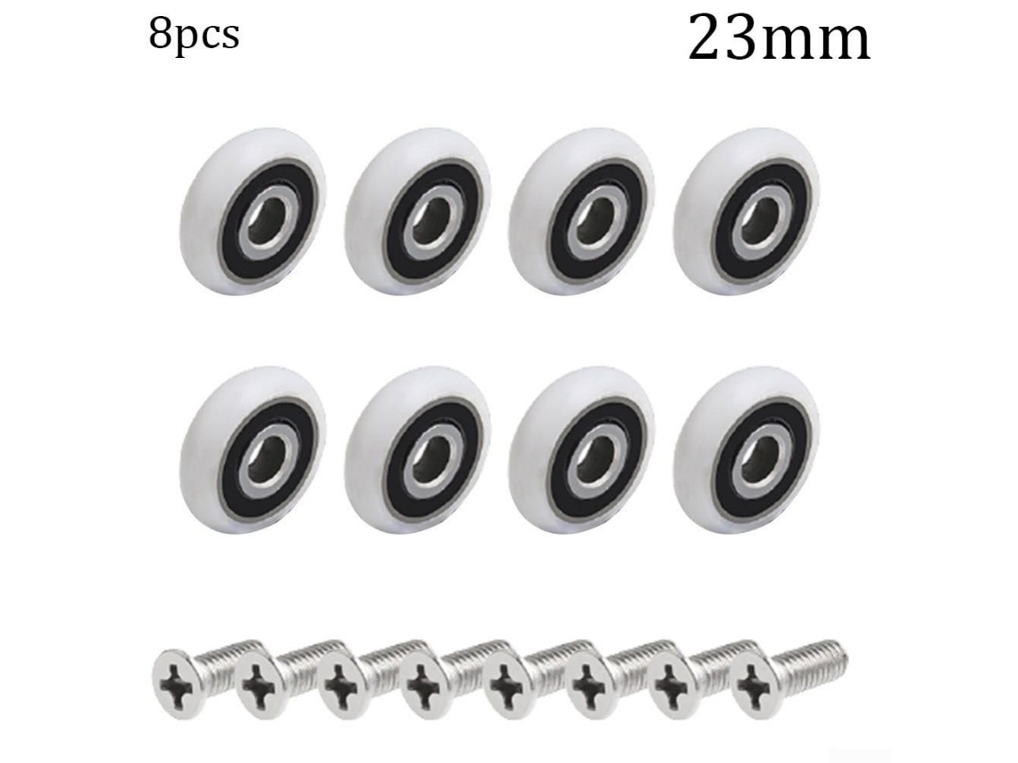 8-piece Shower Door Roller Set – 23mm Diameter, Bathroom Accessories
