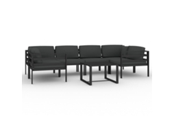 Conjunto de 7 Lounge Jardim com Almofadões em Alumínio Antracite MAISON EXCLUSIVE