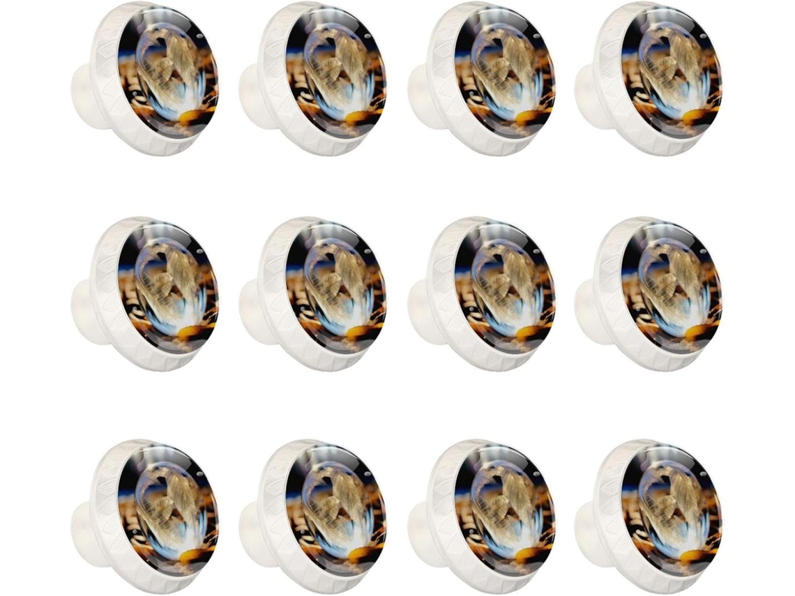 Puxadores E Botões Redondos Para Gavetas Armários, Conjunto De 12 Peças, Formato De Bola Praia Com Folhas E Bolhas