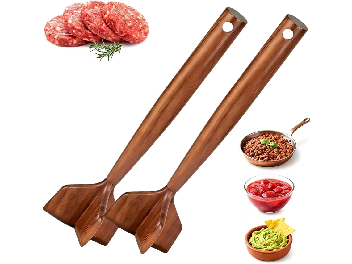 Amassador De Carne Madeira, Resistente, Resistente Ao Calor Para