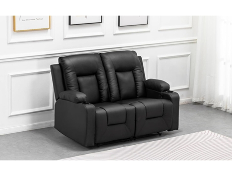Conjunto COMHOMA de Poltronas Relax, Sofá, Conjunto de Sofá em Couro Sintético, Poltrona para TV, Poltrona Reclinável com Função Reclinável, Preto, 2