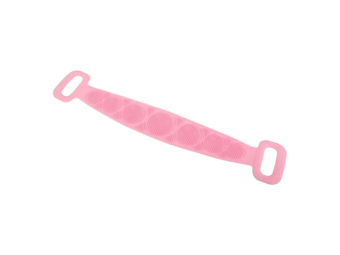 Escova Corporal De Banho De Silicone Com Alta Resistência, Fivela Para Limpeza Das Costas Rosa Vante