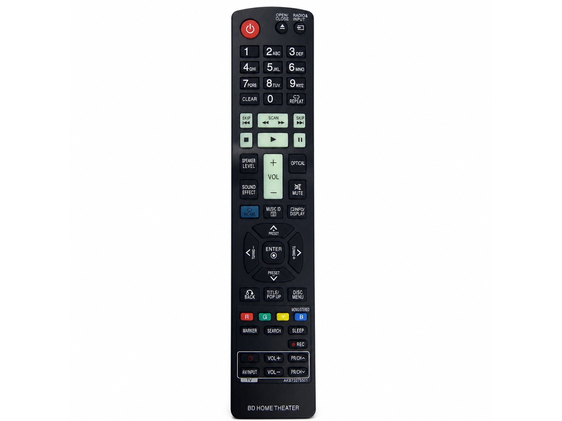 Comando À Distância Compatível Com Lg Blu-ray Dvd Home Theater Akb73275501