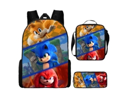 Nova Mochila Escolar Infantil Sonic, Mochila Animada Impressa Em 3d, Mochila Infantil Sonic Em Três Conjuntos 1 Slowmoose