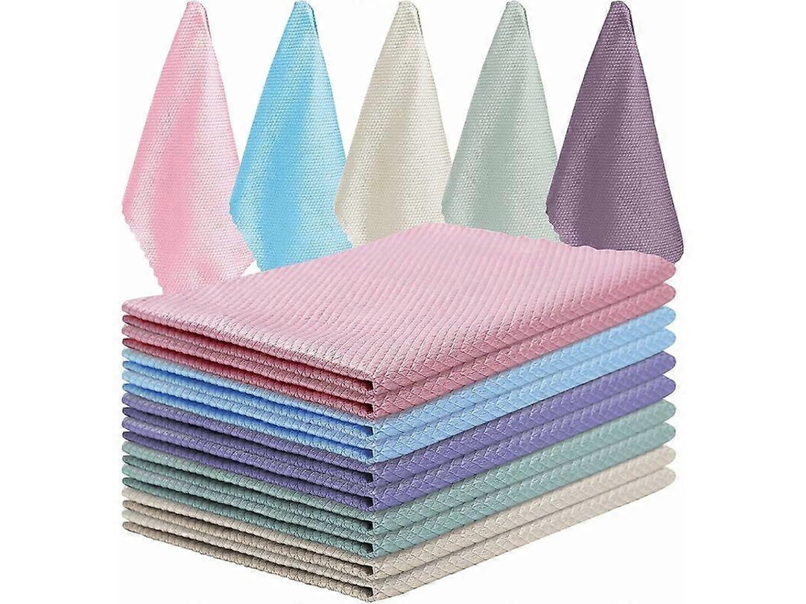 10 Toalhas Microfibra Escama Peixe Ecofriendly Reutilizáveis Para Limpeza