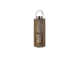 Castiçal com Alça em Vidro Natural Marrom, 20x20x51cm ALEXANDRA HOUSE LIVING