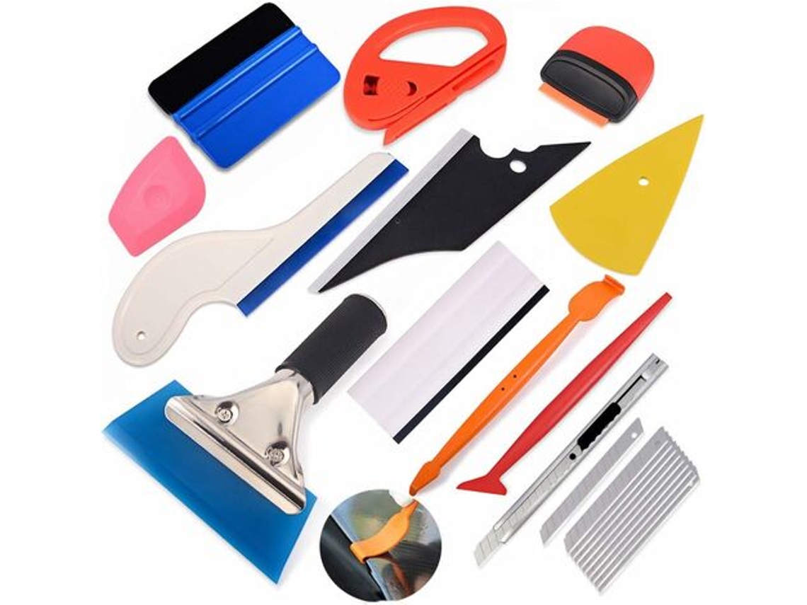 Kit Instalação Película Vinil Janela Raspador Rodo Microfibra Cortador