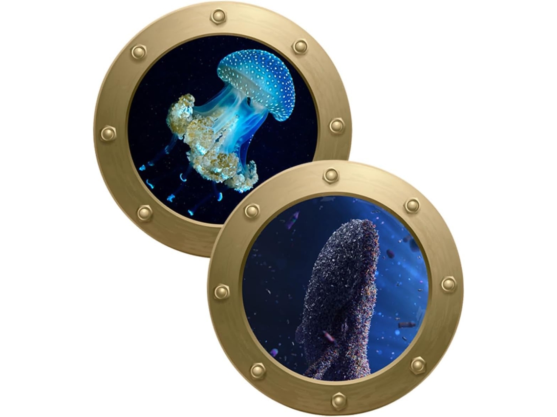 De 2 Adesivos Decorativos De Animais Marinhos Para Parede, Ideais Para Quarto E Sala De Estar. Adesivos Estereoscópicos Gokoco