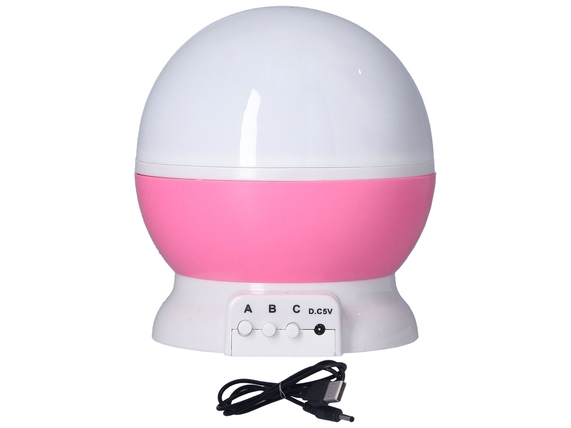 Primerox lâmpada de Projeção de Estrelas Giratória Luz Noturna Bebê com Mudança de Cor Rosa