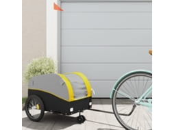 Vidaxl Reboque Para Bicicleta 30 Kg Ferro Preto E Amarelo