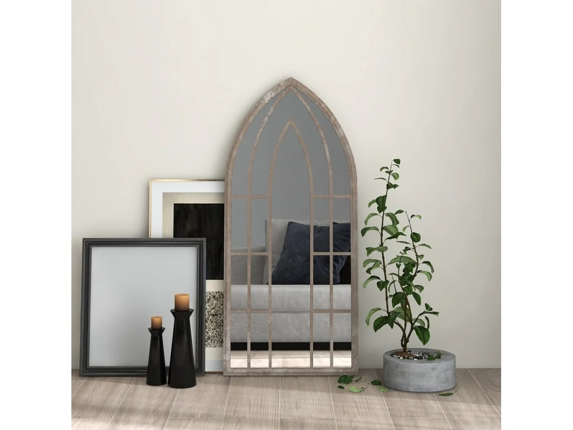 Vidaxl Espelho Em Ferro P/ Uso No Interior 100x45 Cm Cor Areia