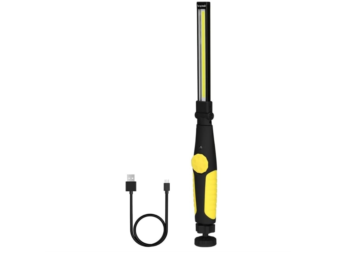 Lanterna Yunzii Ws 009 Led Recarregável Magnética Alimentada Por Bateria Amarela