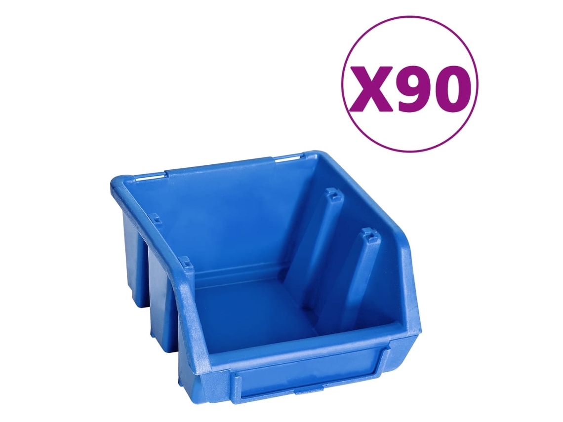 Kit Caixas Arrumação 96 Peças com Painéis de Parede Azul e Vermelho MAISON EXCLUSIVE