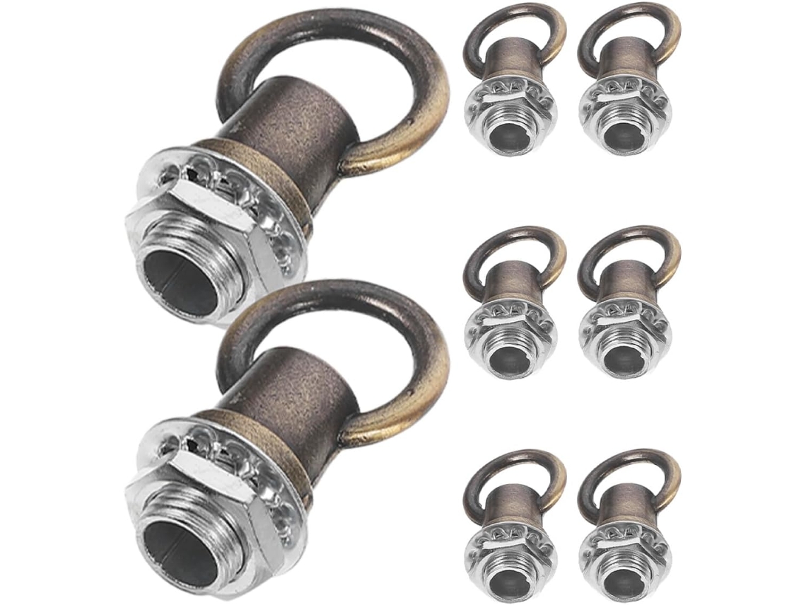 Conjunto De 8 Ganchos De Suspensão M10 Em Bronze Antigo, Anéis Roscados Reforçados Para