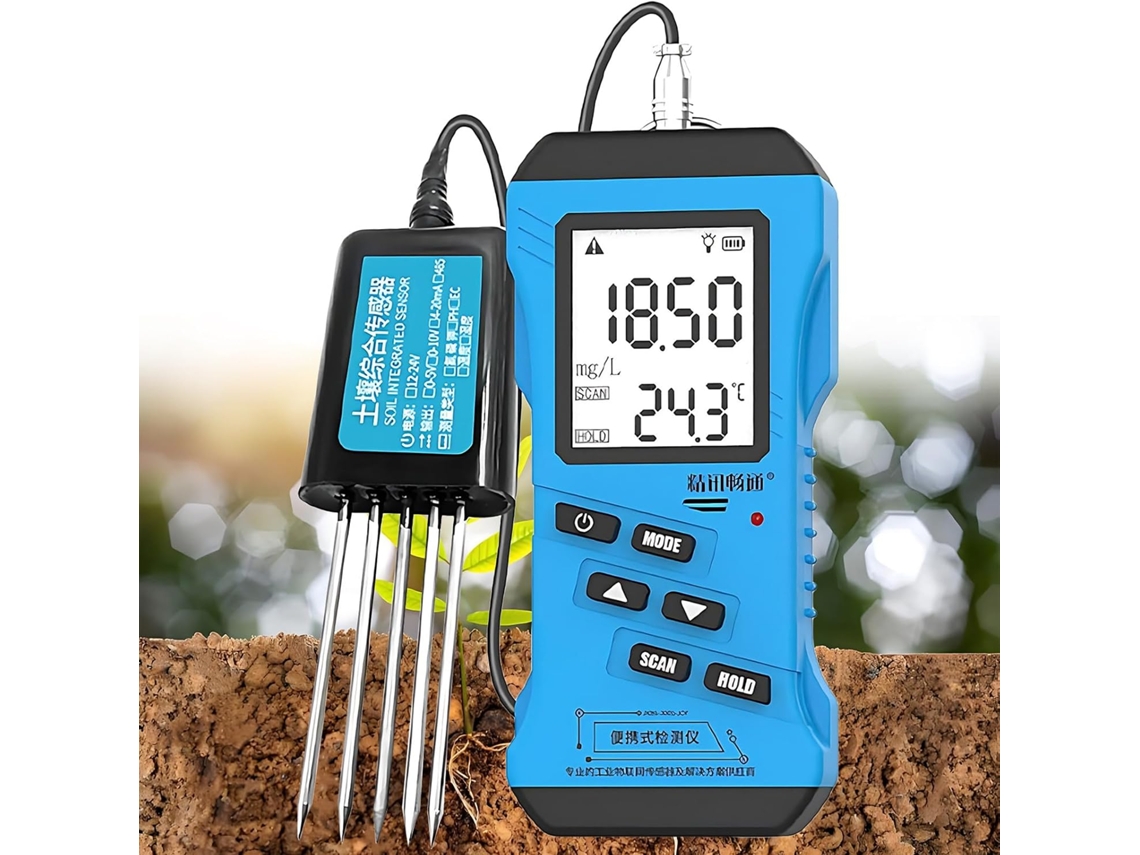 Analisador De Solo Digital Portátil Precisão, Profissional, Com 7 Funções Ph, Npk, Umidade, Temperatura E